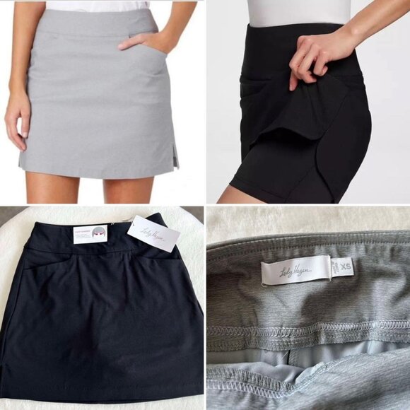 Walter Hagen Pants - Grey & Black Set of Lady Hagen Golf/Tennis Skorts with Pockets & Built-In Shorts